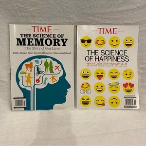 Bundle of 2 Special Edition Time Magazines The Science of Happiness + Memory VGC
